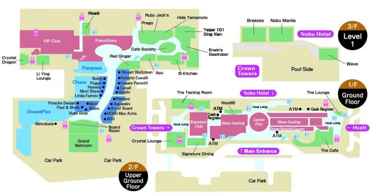 mapa city of dreams Macau