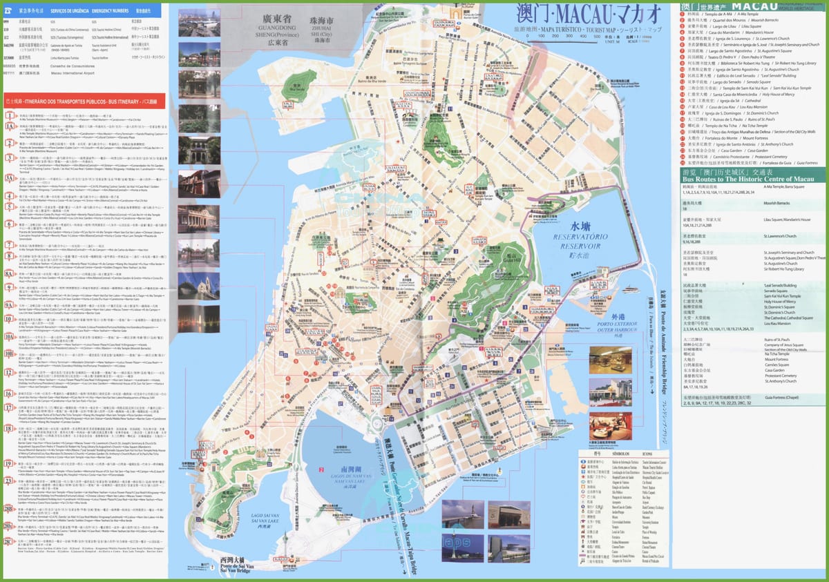Macau autobusové trasy mapě