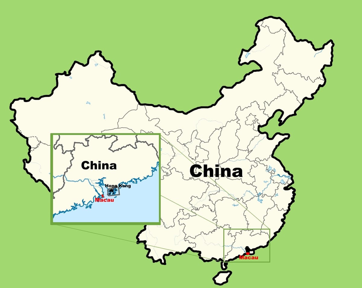 Macau mapa asie