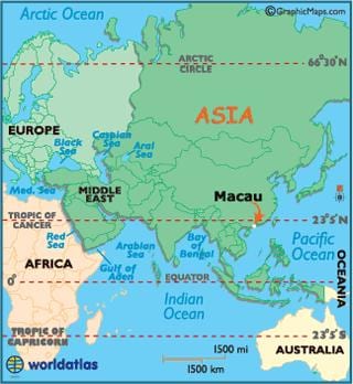 Macao na mapě světa