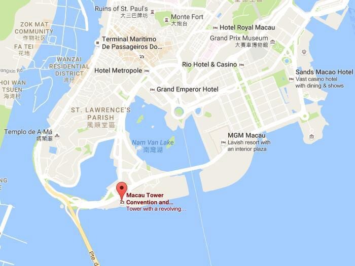 mapa Macau tower