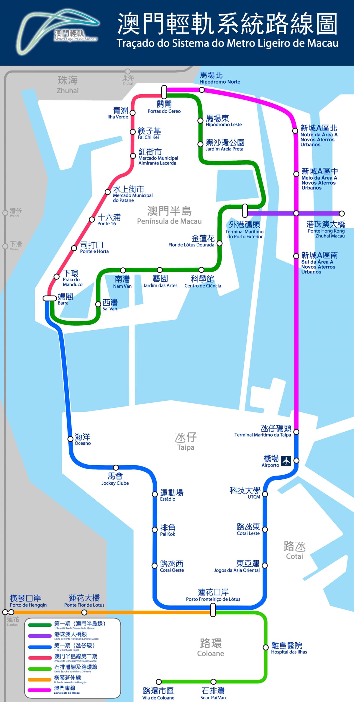 mapa Macau vlak