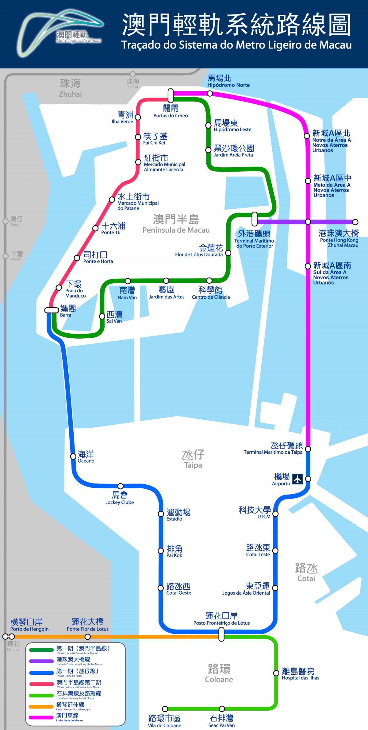 mapa Macau vlak