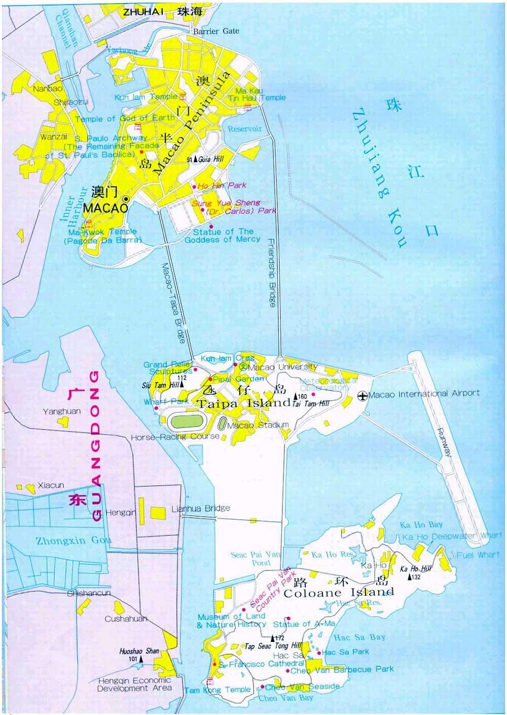 mapa Macau city