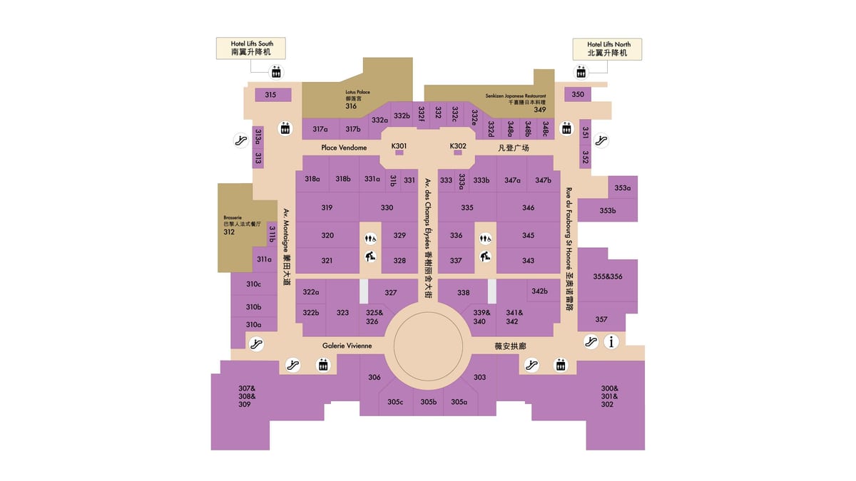 mapa pařížského Macau