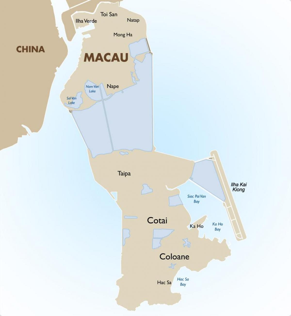 mapa zátylku Macau