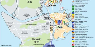 Mapa červená trhu Macau