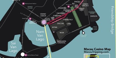Kasina v Macau mapě