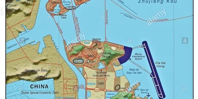 Macau země na mapě světa