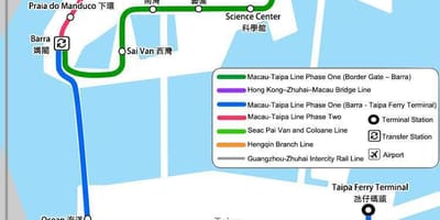 Macau, mapa metra