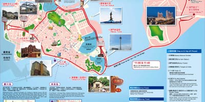 Mapa Macau turistických atrakcí