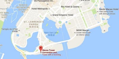 Mapa Macau tower