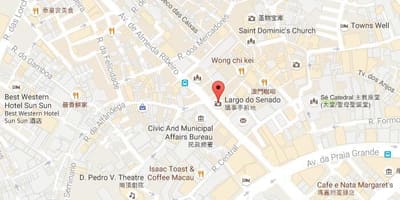 Mapa senado náměstí Macau